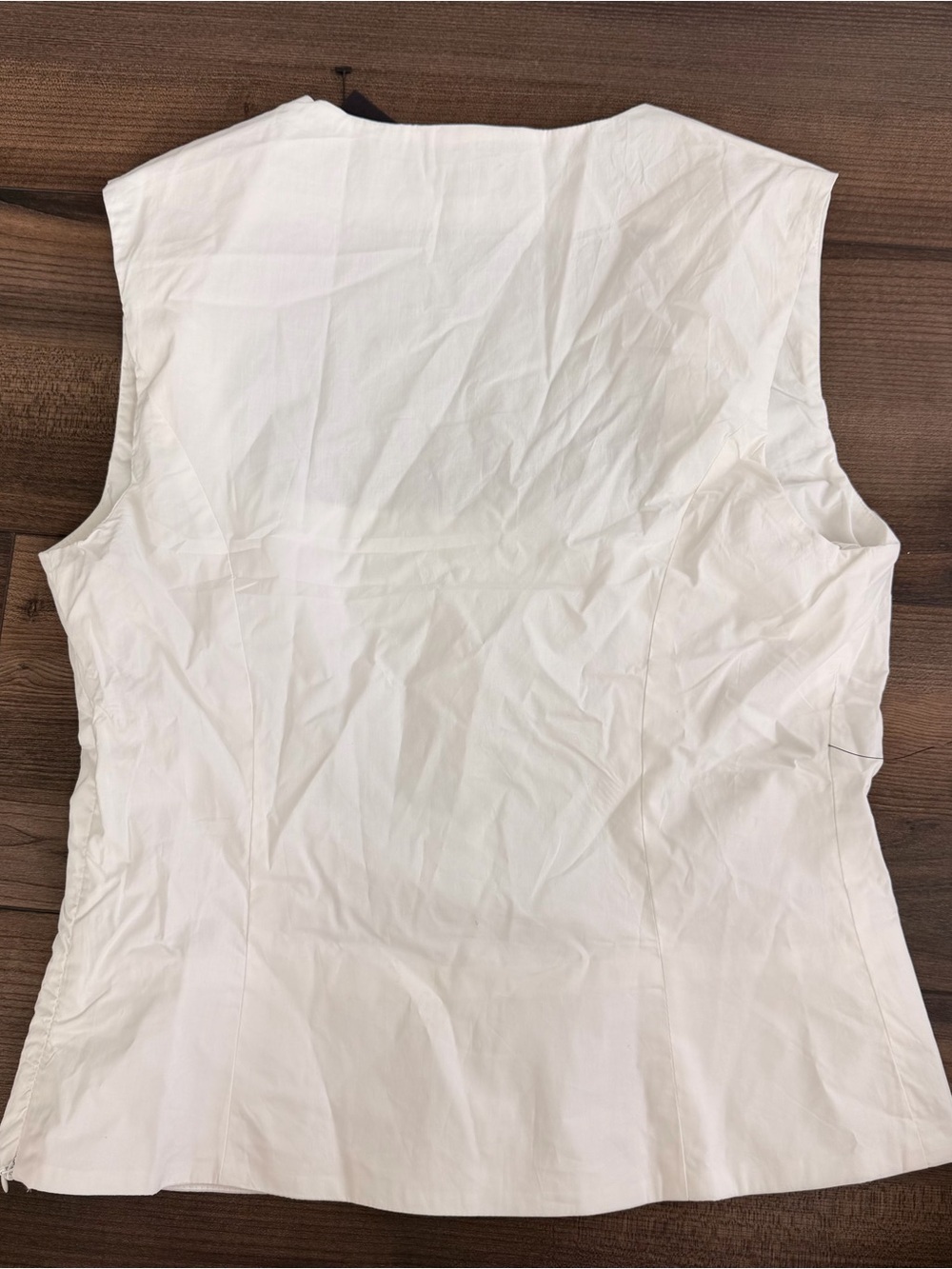 NWT Lulus Evynne White Poplin Cap Sleeve Button-Front Top - Picture 4 of 6
